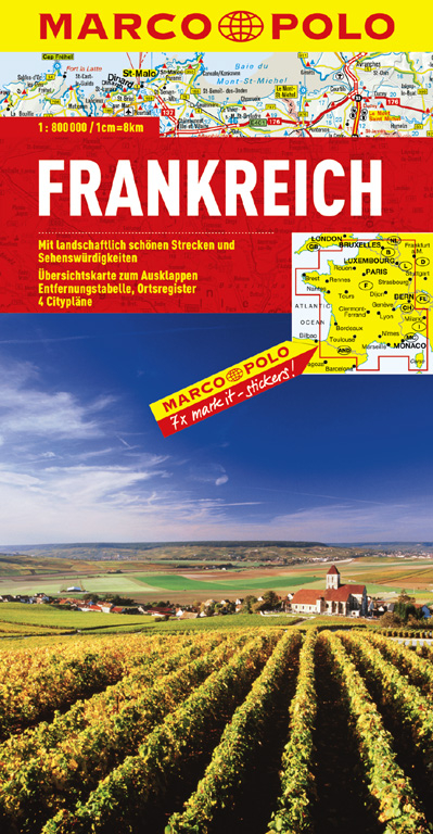 MARCO POLO L&auml;nderkarte Frankreich 1:800 000