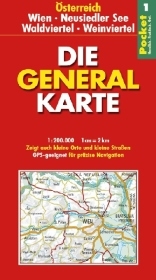 Die Generalkarte Österreich Pocket. 1:200000 / Wien /Neusiedler See /Waldviertel /Weinviertel