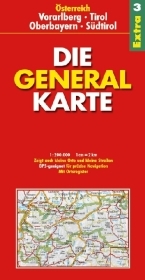 Generalkarte Österreich Extra. 1:200000 / Vorarlberg /Tirol /Oberbayern /Südtirol