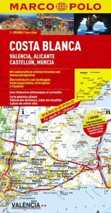 MARCO POLO Karte Costa Blanca, Valencia, Alicante, Castell&oacute;n, Murcia 1:200 000