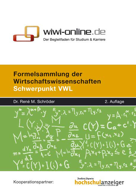 Formelsammlung der Wirtschaftswissenschaften - Ren&eacute; M Schr&ouml;der
