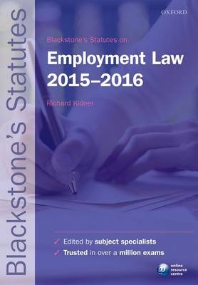 Blackstone's Statutes on Employment Law 2015-2016 - 