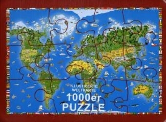 Illustrierte Weltkarte (Kinderpuzzle), 1000 Teile