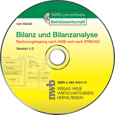 NWB-Lernsoftware Bilanz und Bilanzanalyse - Siegfried von K&auml;nel