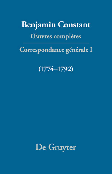 Correspondance 1774&ndash;1792