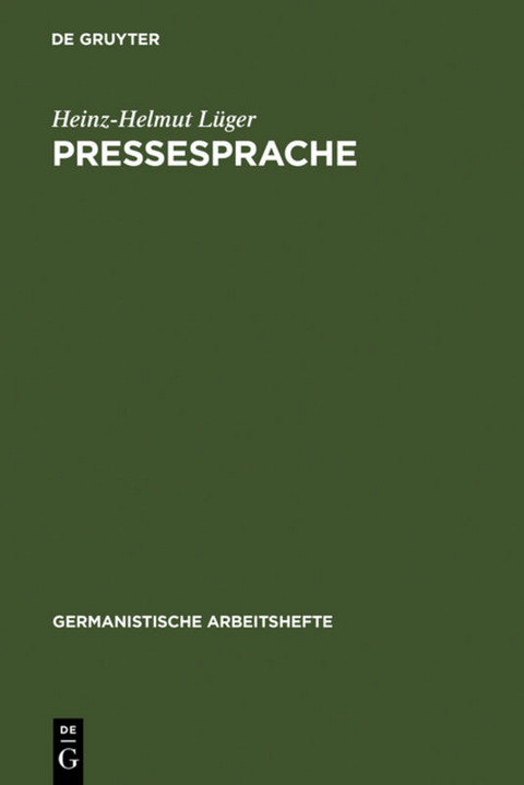 Pressesprache - Heinz-Helmut L&uuml;ger
