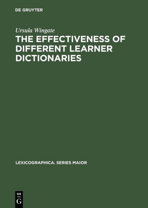 The Effectiveness of Different Learner Dictionaries - Ursula Wingate