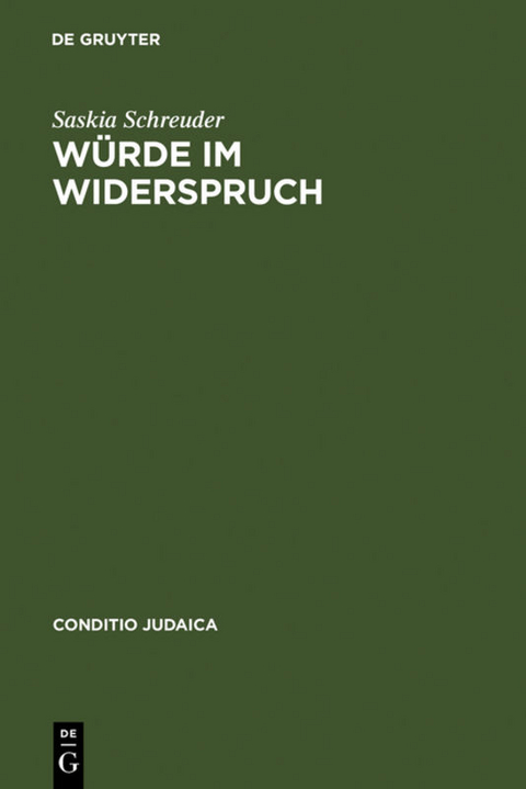 W&uuml;rde im Widerspruch - Saskia Schreuder