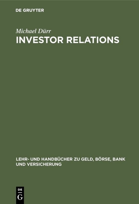 Investor Relations - Michael D&uuml;rr