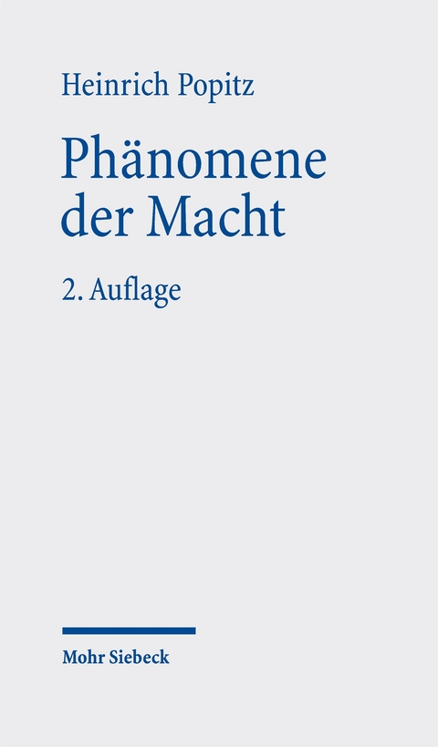 Ph&auml;nomene der Macht - Heinrich Popitz