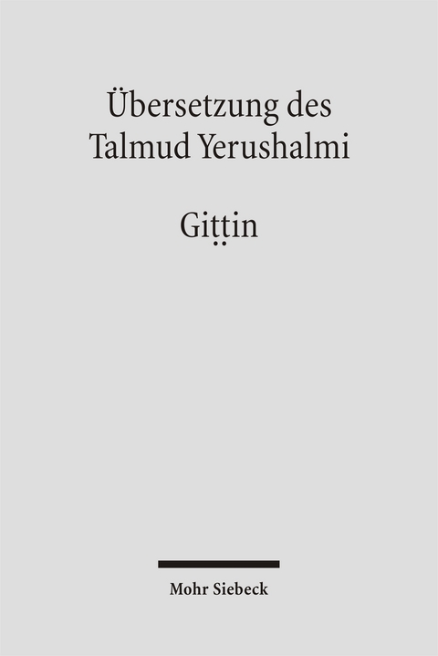 &Uuml;bersetzung des Talmud Yerushalmi - 