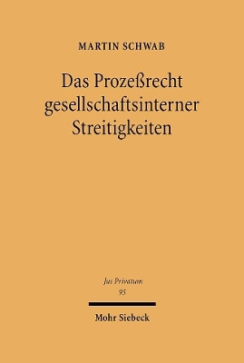 Das Prozeßrecht gesellschaftsinterner Streitigkeiten - Martin Schwab