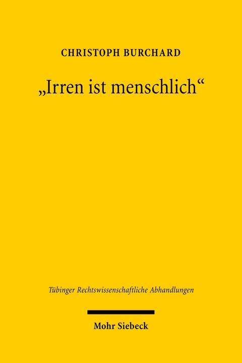 "Irren ist menschlich" - Christoph Burchard