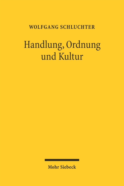 Handlung, Ordnung und Kultur - Wolfgang Schluchter