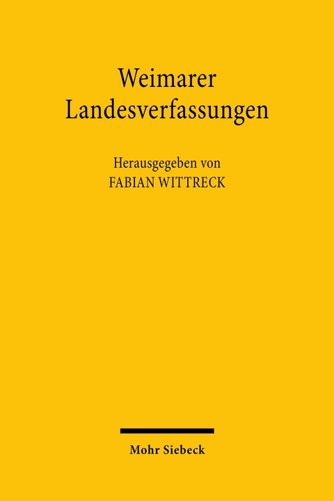 Weimarer Landesverfassungen - 