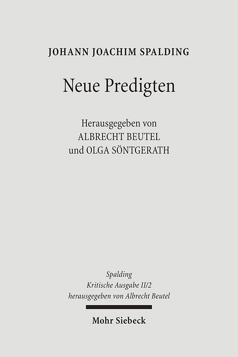 Kritische Ausgabe - Johann J. Spalding