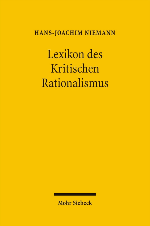 Lexikon des Kritischen Rationalismus - Hans-Joachim Niemann