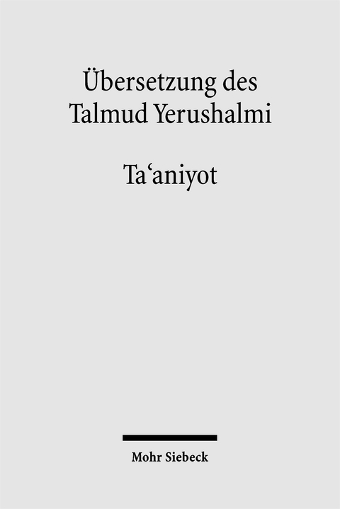 &Uuml;bersetzung des Talmud Yerushalmi - 