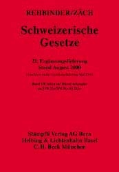 Schweizerische Gesetze. Loseblattausgabe