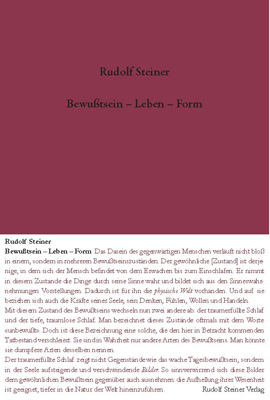 Bewusstsein - Leben - Form