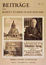 Beitr&auml;ge zur Rudolf Steiner Gesamtausgabe, Heft 120 - 