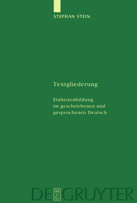 Textgliederung - Stephan Stein