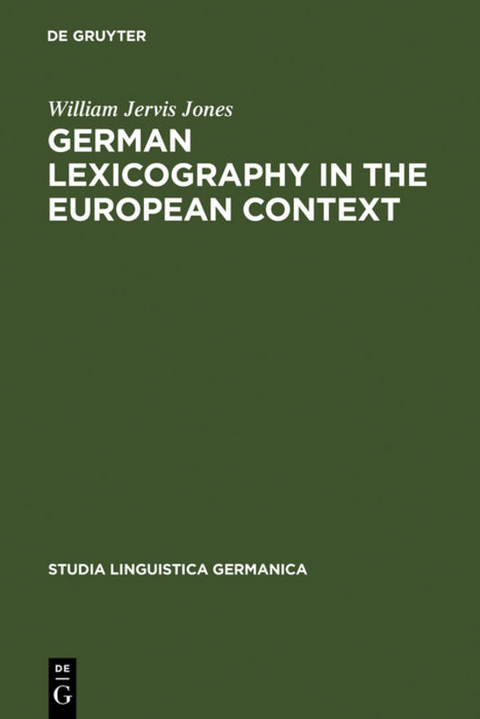 German Lexicography in the European Context - William Jervis Jones