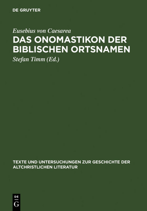 Das Onomastikon der biblischen Ortsnamen -  Eusebius von Caesarea