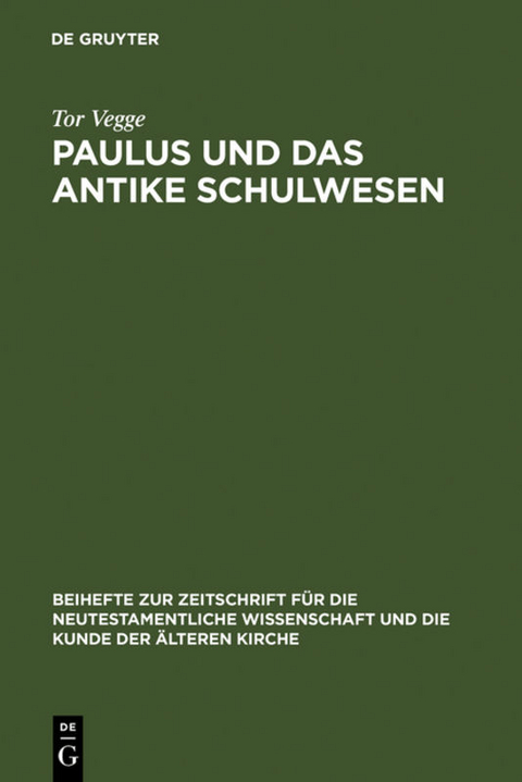 Paulus und das antike Schulwesen - Tor Vegge