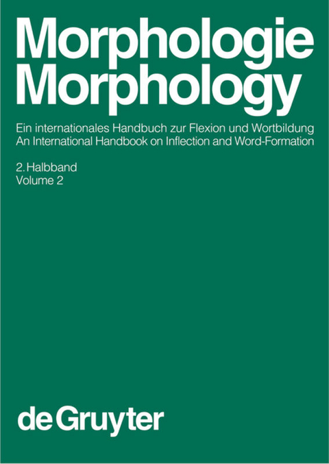 Morphologie / Morphology. 2. Halbband - 