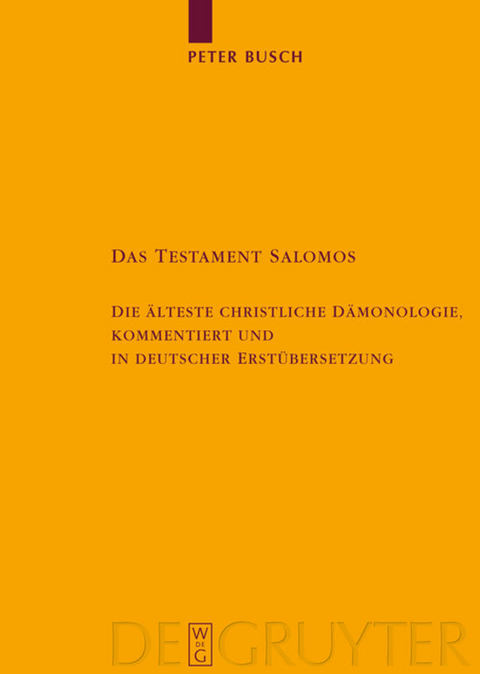 Das Testament Salomos - Peter Busch