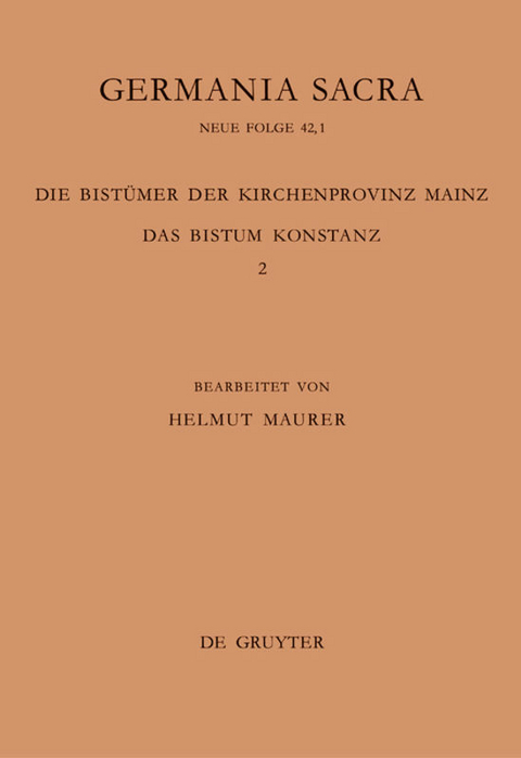 Die Bist&uuml;mer der Kirchenprovinz Mainz. Das Bistum Konstanz 2: Die Bisch&ouml;fe vom Ende des 6. Jh. bis 1206