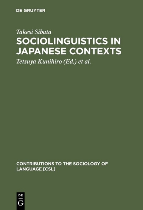 Sociolinguistics in Japanese Contexts - Takesi Sibata