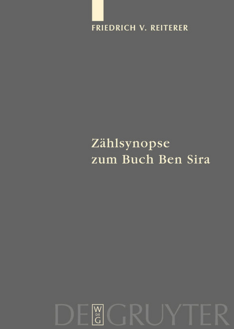 Z&auml;hlsynopse zum Buch Ben Sira - 