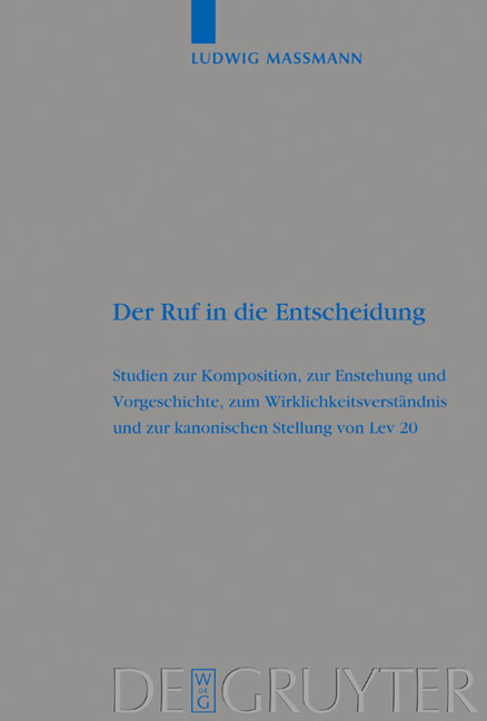 Der Ruf in die Entscheidung - Ludwig Massmann
