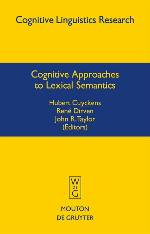 Cognitive Approaches to Lexical Semantics - 