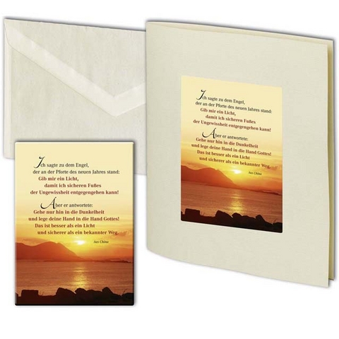 Motivblech-Schilder mit Grußkarte  "Ich sagte zu dem Engel... "(5er Set)