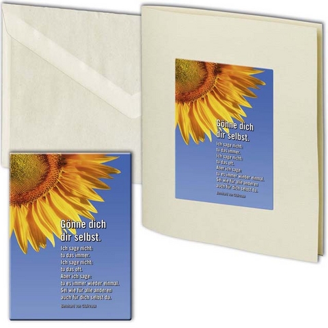 Motivblech-Schilder mit Grußkarte  "Gönne dich dir selbst... "(5er Set)