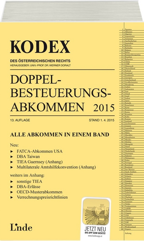 KODEX Doppelbesteuerungsabkommen 2015 - Judith Herdin-Winter, Sabine Schmidjell-Dommes