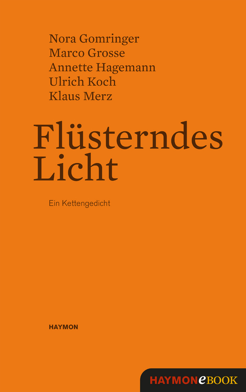 Fl&uuml;sterndes Licht - Nora Gomringer, Marco Grosse, Annette Hagemann, Ulrich Koch, Klaus Merz