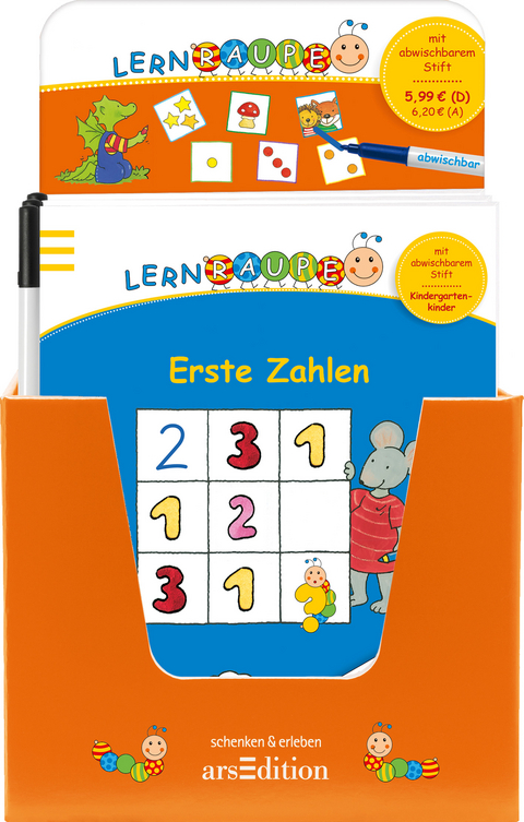 Display Lernraupe mit Stift