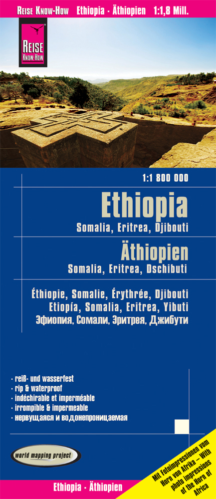 Reise Know-How Landkarte &Auml;thiopien, Somalia, Eritrea, Dschibuti / Ethiopia, Somalia, Djibouti, Eritrea (1:1.800.000)