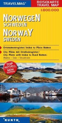 KUNTH Reisekarte Norwegen, Schweden 1:800000