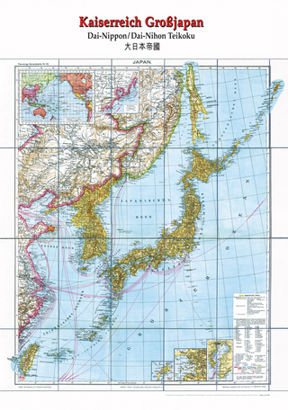 General-Karte von Kaiserreich GROSSJAPAN - um 1920 [gerollt]