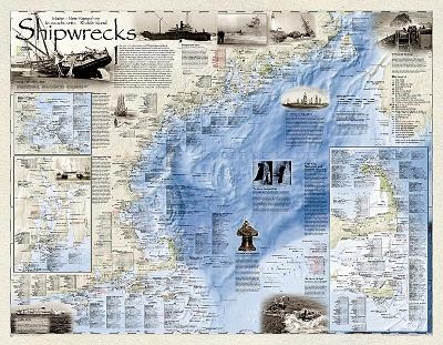 Shipwrecks Of The Northeast, Tubed - National Geographic Maps