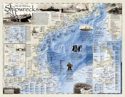 Shipwrecks Of The Northeast, Laminated - National Geographic Maps