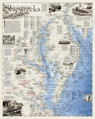 Shipwrecks Of The Delmarva, Laminated - National Geographic Maps