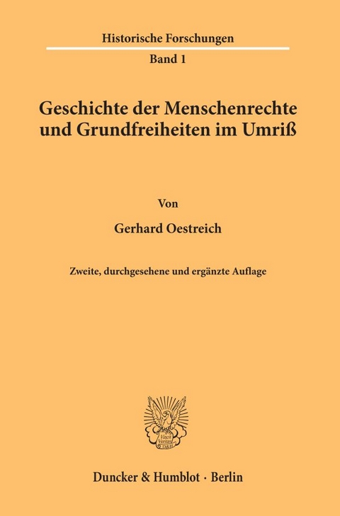 Geschichte der Menschenrechte und Grundfreiheiten im Umri&szlig;. - Gerhard Oestreich
