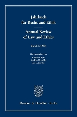 Jahrbuch f&uuml;r Recht und Ethik - Annual Review of Law and Ethics. - 