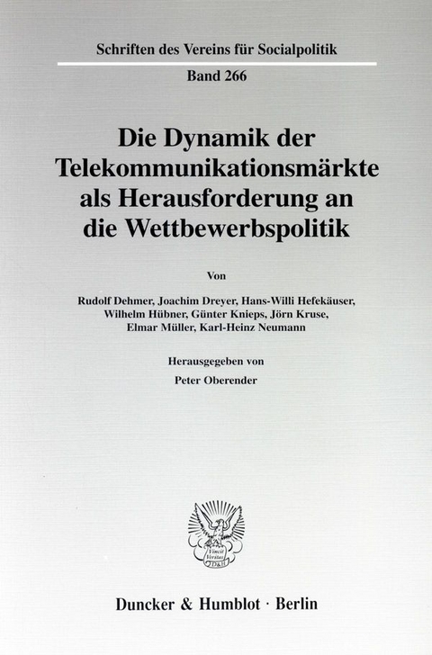 Die Dynamik der Telekommunikationsm&auml;rkte als Herausforderung an die Wettbewerbspolitik. - 